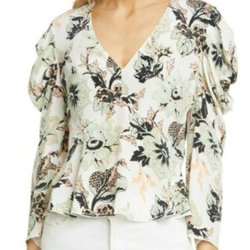 DIANE von Fursternberg 100% Silk Floral Blouse (Size 6)